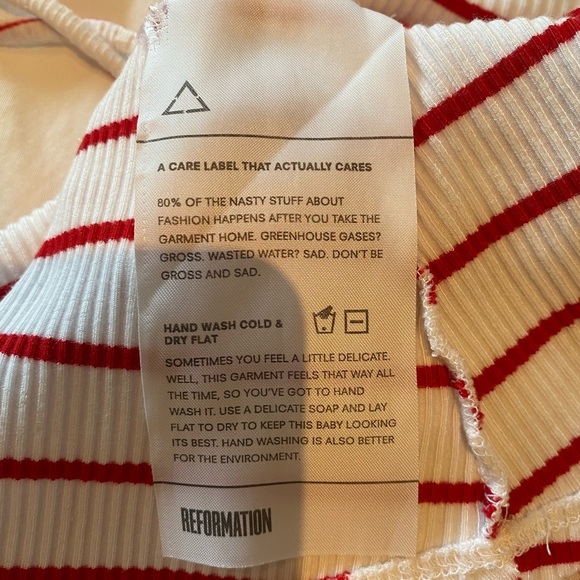 Reformation Annette Striped Red & White Mini Dress - Picture 6 of 8